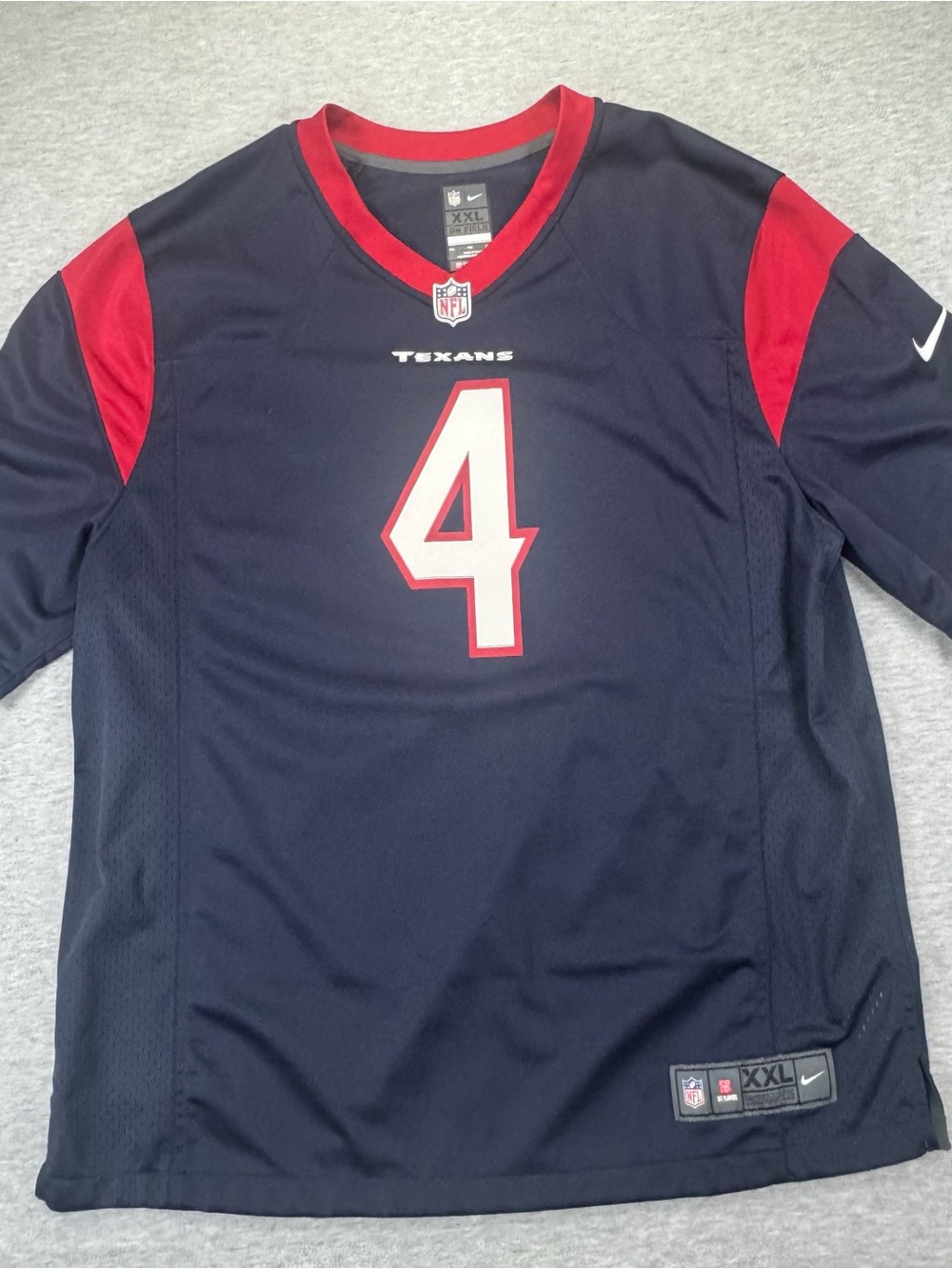 Nike On Field NFL Houston Texans #4 Deshaun Watson Blue Men’s Jersey Size 2XL